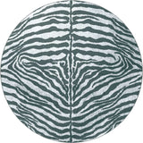8' X 8' Grey Round Zebra Print Shag Handmade Non Skid Area Rug - Homeroots - Flyclothing LLC