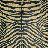 2' X 3' Black and Gold Animal Print Shag Handmade Non Skid Area Rug - Homeroots