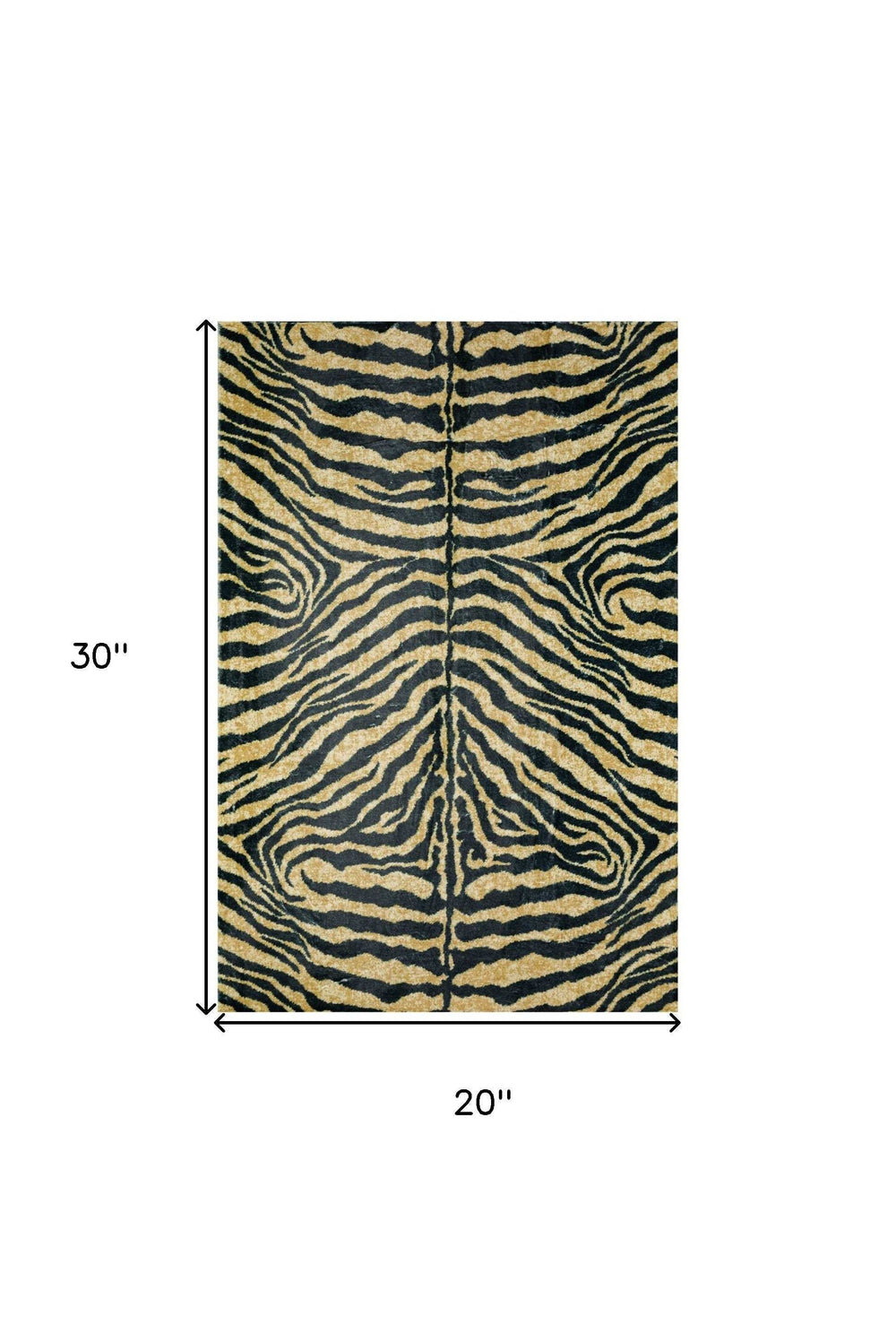 2' X 3' Black and Gold Animal Print Shag Handmade Non Skid Area Rug - Homeroots - Flyclothing LLC