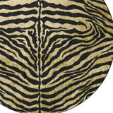 8' X 8' Black and Gold Round Animal Print Shag Handmade Non Skid Area Rug - Homeroots - Flyclothing LLC