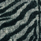 2' X 3' Black and Gray Zebra Print Shag Handmade Non Skid Area Rug - Homeroots