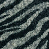8' X 8' Black and Gray Round Zebra Print Shag Handmade Non Skid Area Rug - Homeroots - Flyclothing LLC
