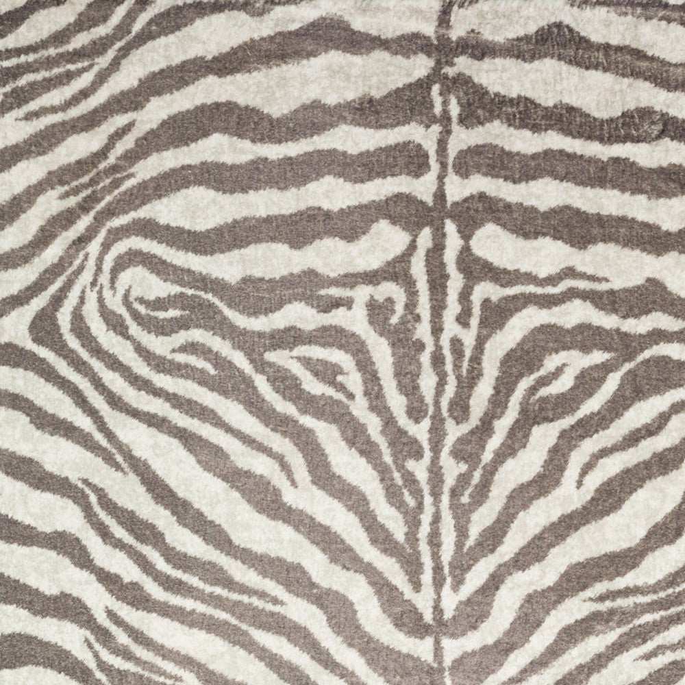 2' X 3' Mocha and Cream Zebra Print Shag Handmade Non Skid Area Rug - Homeroots - Flyclothing LLC