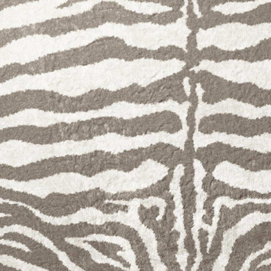 8' X 8' Mocha and Cream Round Zebra Print Shag Handmade Non Skid Area Rug - Homeroots - Flyclothing LLC
