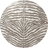 8' X 8' Mocha and Cream Round Zebra Print Shag Handmade Non Skid Area Rug - Homeroots - Flyclothing LLC