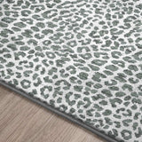 2' X 3' Grey Leopard Print Shag Handmade Non Skid Area Rug - Homeroots - Flyclothing LLC