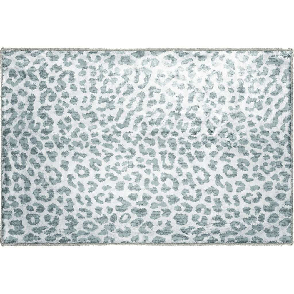2' X 3' Grey Leopard Print Shag Handmade Non Skid Area Rug - Homeroots - Flyclothing LLC