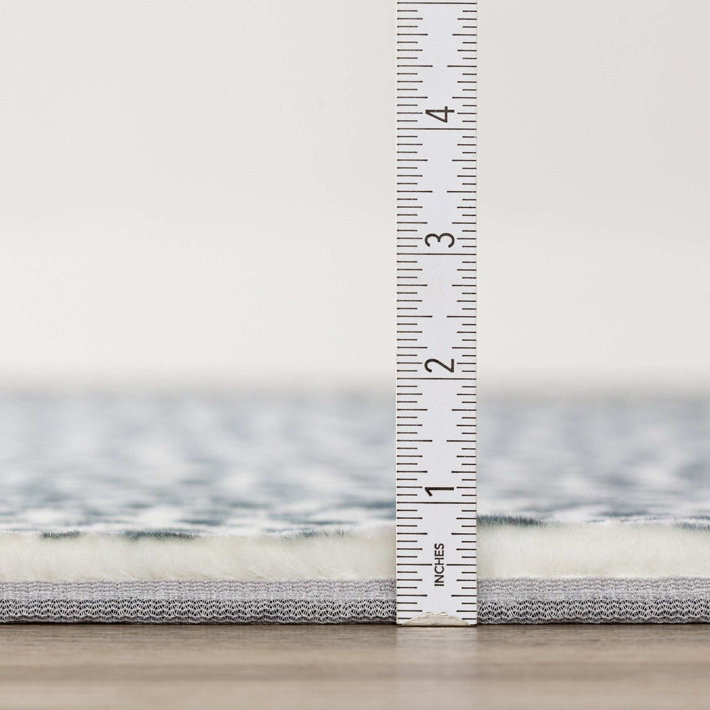 3' X 5' Grey Leopard Print Shag Handmade Non Skid Area Rug - Homeroots - Flyclothing LLC