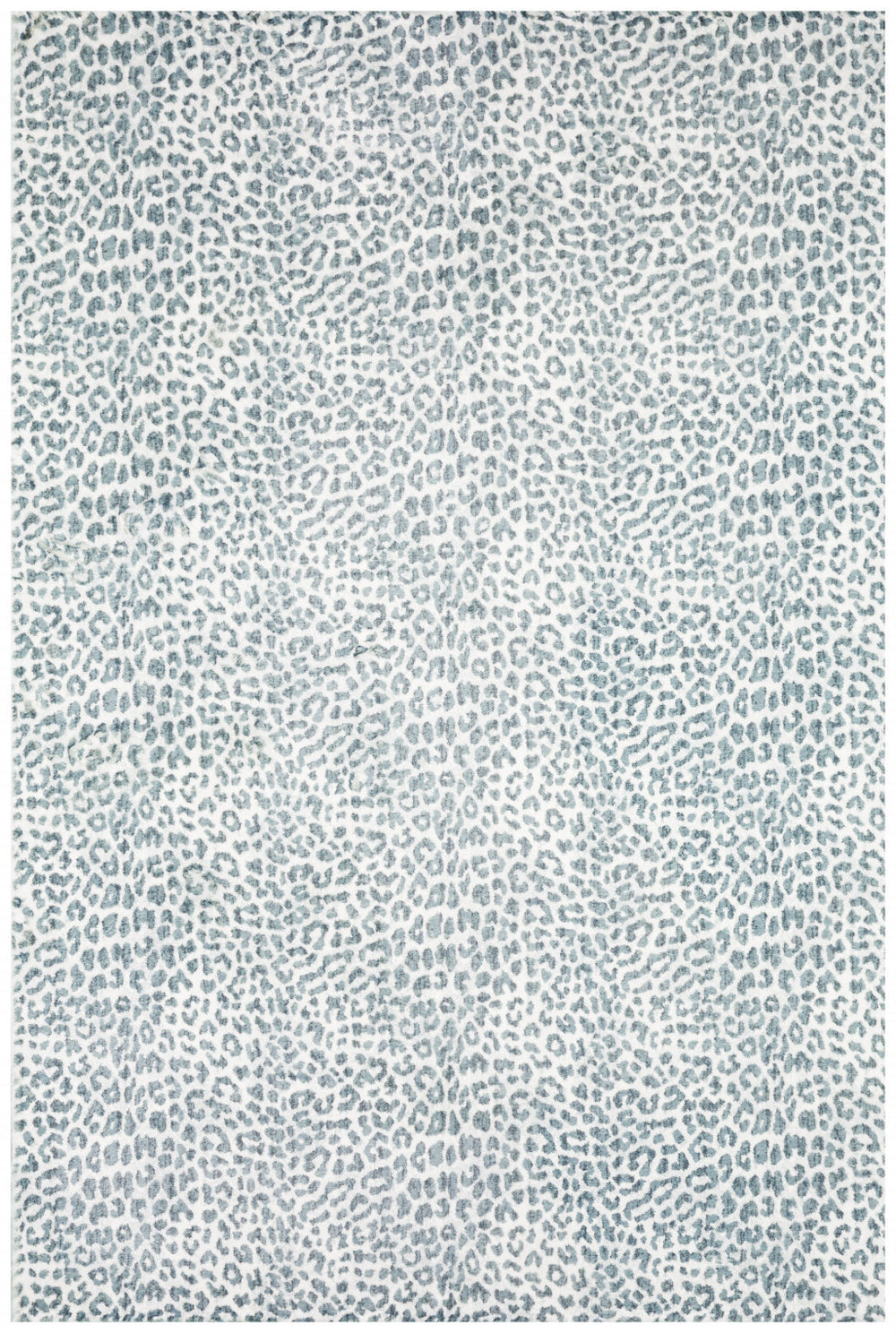 5' X 8' Grey Leopard Print Shag Handmade Non Skid Area Rug - Homeroots