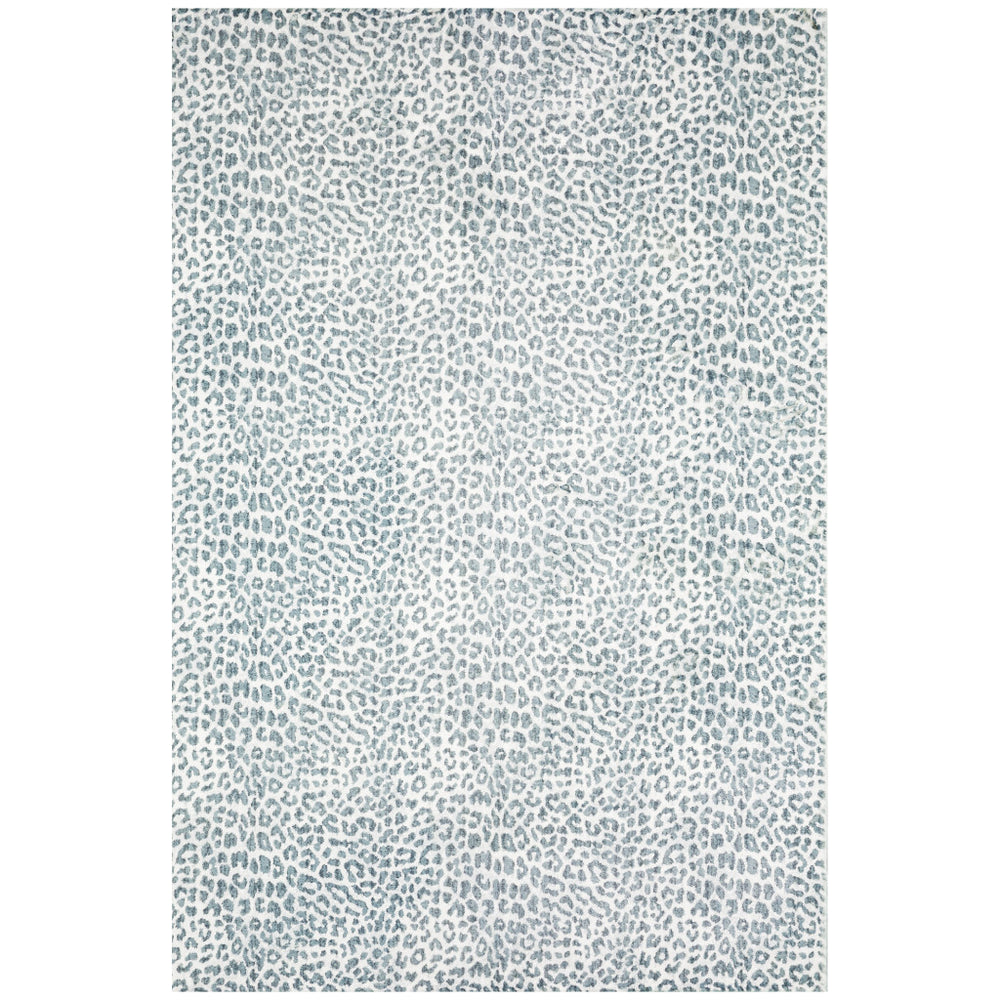 8' X 10' Grey Leopard Print Shag Handmade Non Skid Area Rug - Homeroots