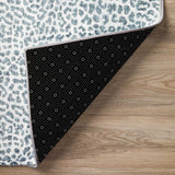 8' X 8' Grey Leopard Print Round Shag Handmade Non Skid Area Rug - Homeroots - Flyclothing LLC