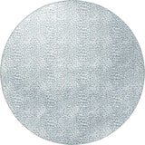 8' X 8' Grey Leopard Print Round Shag Handmade Non Skid Area Rug - Homeroots - Flyclothing LLC