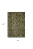 2' X 3' Black and Gold Leopard Print Shag Handmade Non Skid Area Rug - Homeroots - Flyclothing LLC
