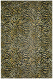 2' X 3' Black and Gold Leopard Print Shag Handmade Non Skid Area Rug - Homeroots