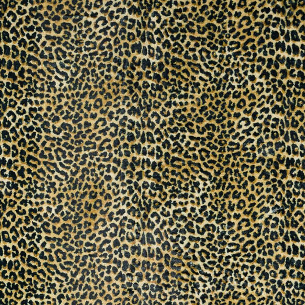 3' X 5' Black and Gold Leopard Print Shag Handmade Non Skid Area Rug - Homeroots - Flyclothing LLC
