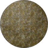 8' X 8' Black and Gold Round Leopard Print Shag Handmade Non Skid Area Rug - Homeroots - Flyclothing LLC