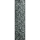2' X 8' Black and Gray Leopard Print Shag Handmade Non Skid Runner Rug - Homeroots