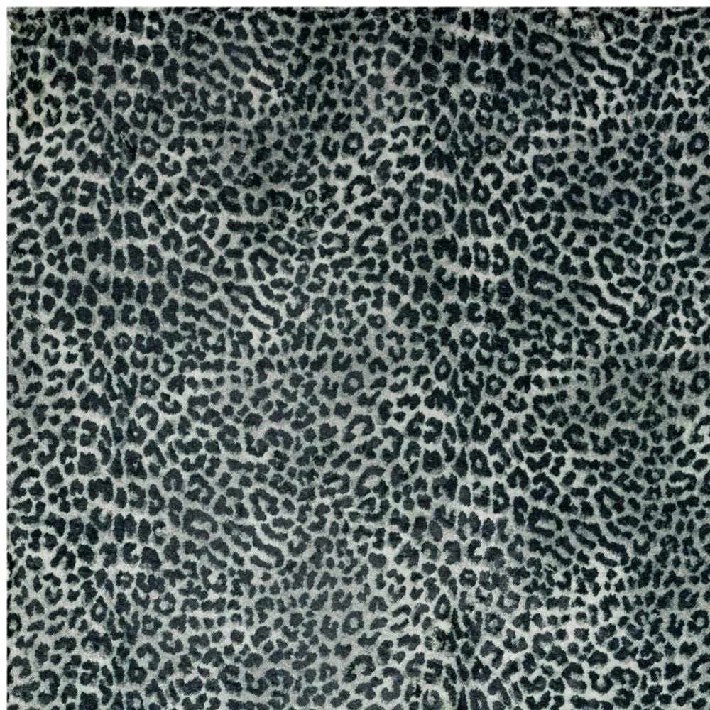 3' X 5' Black and Gray Leopard Print Shag Handmade Non Skid Area Rug - Homeroots - Flyclothing LLC