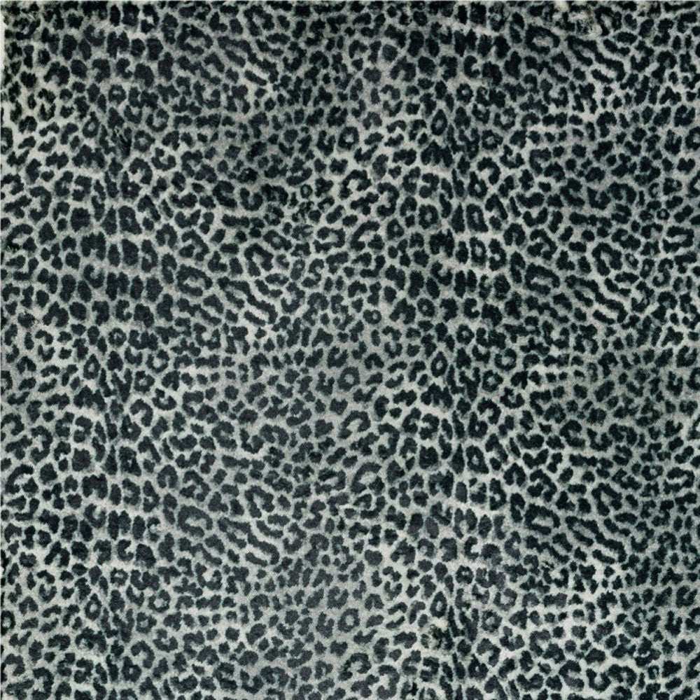 5' X 8' Black and Gray Leopard Print Shag Handmade Non Skid Area Rug - Homeroots - Flyclothing LLC