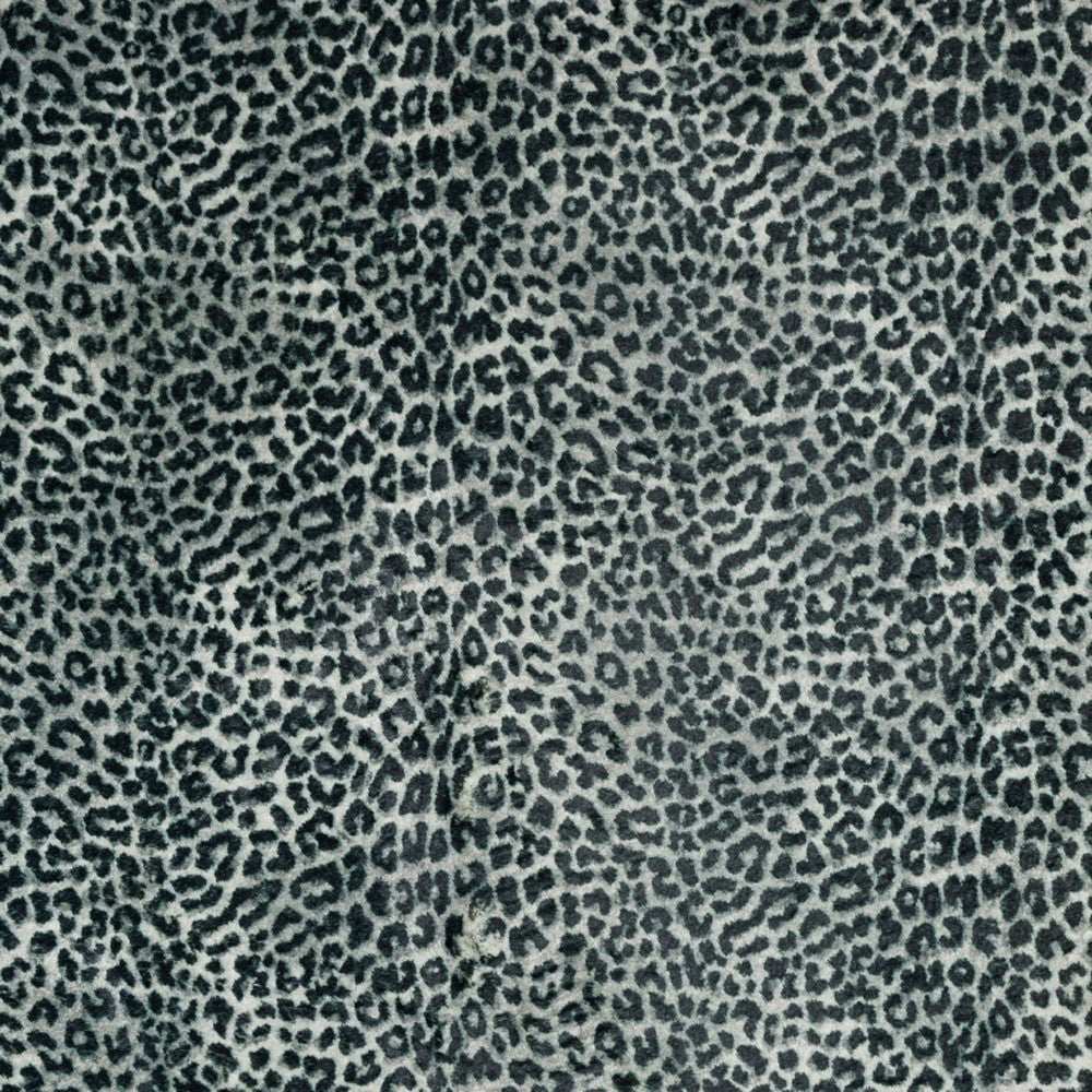 8' X 8' Black and Gray Leopard Round Shag Handmade Non Skid Area Rug - Homeroots - Flyclothing LLC