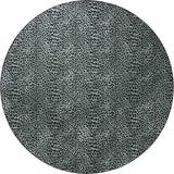 8' X 8' Black and Gray Leopard Round Shag Handmade Non Skid Area Rug - Homeroots - Flyclothing LLC