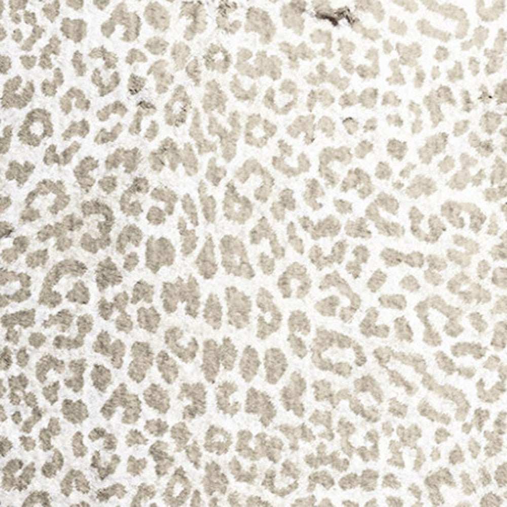 2' X 8' Beige and Cream Leopard Print Shag Handmade Non Skid Runner Rug - Homeroots - Flyclothing LLC