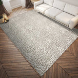3' X 5' Beige and Cream Leopard Print Shag Handmade Non Skid Area Rug - Homeroots - Flyclothing LLC