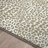 5' X 8' Beige and Cream Leopard Print Shag Handmade Non Skid Area Rug - Homeroots - Flyclothing LLC