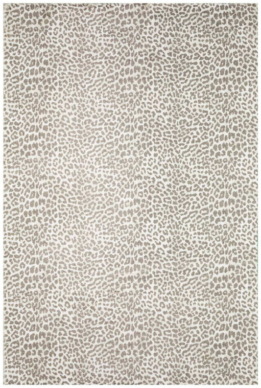 8' X 10' Beige and Cream Leopard Print Shag Handmade Non Skid Area Rug - Homeroots - Flyclothing LLC