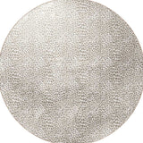 8' X 8' Beige and Cream Leopard Round Shag Handmade Non Skid Area Rug - Homeroots - Flyclothing LLC
