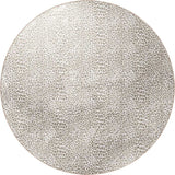 8' X 8' Beige and Cream Leopard Round Shag Handmade Non Skid Area Rug - Homeroots - Flyclothing LLC