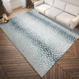 3' X 5' Grey Gazelle Print Shag Handmade Non Skid Area Rug - Homeroots - Flyclothing LLC