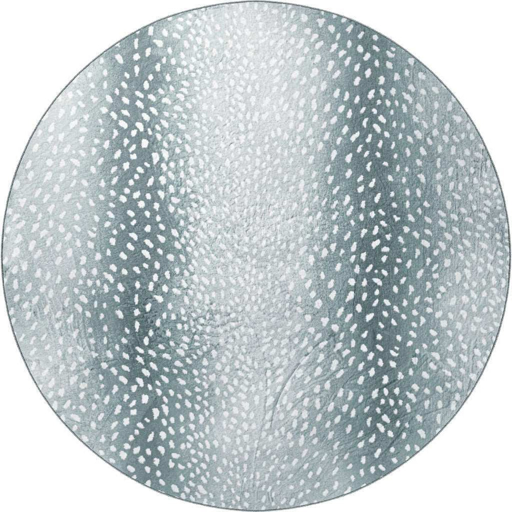 8' X 8' Grey Gazelle Round Shag Handmade Non Skid Area Rug - Homeroots - Flyclothing LLC