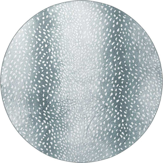 8' X 8' Grey Gazelle Round Shag Handmade Non Skid Area Rug - Homeroots - Flyclothing LLC
