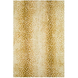 3' X 5' Gold Gazelle Print Shag Handmade Non Skid Area Rug - Homeroots