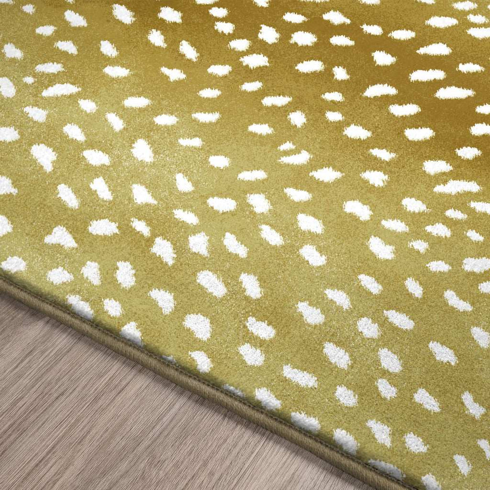 5' X 8' Gold Gazelle Print Shag Handmade Non Skid Area Rug - Homeroots - Flyclothing LLC
