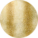 8' X 8' Gold Round Gazelle Print Shag Handmade Non Skid Area Rug - Homeroots - Flyclothing LLC