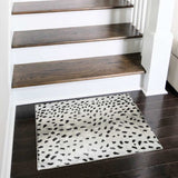 2' X 3' Black Gazelle Print Shag Handmade Non Skid Area Rug - Homeroots - Flyclothing LLC