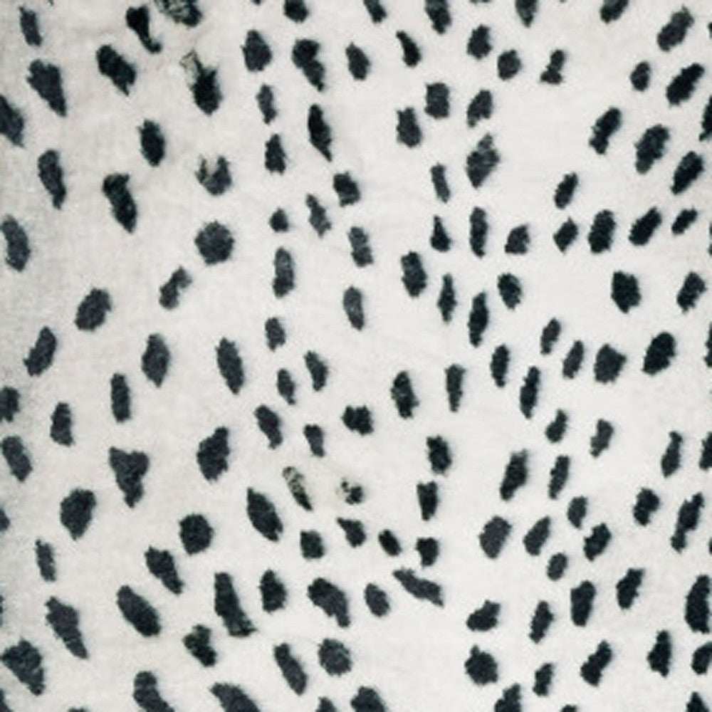 2' X 3' Black Gazelle Print Shag Handmade Non Skid Area Rug - Homeroots - Flyclothing LLC