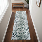 2' X 8' Black Gazelle Print Shag Handmade Non Skid Runner Rug - Homeroots - Flyclothing LLC