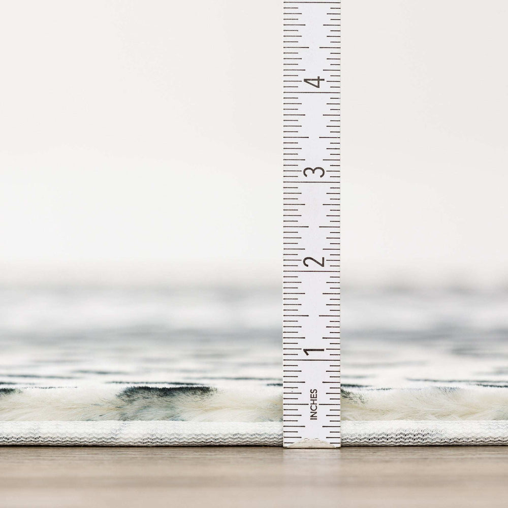 3' X 5' Black Gazelle Print Shag Handmade Non Skid Area Rug - Homeroots - Flyclothing LLC