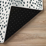 5' X 8' Black Gazelle Print Shag Handmade Non Skid Area Rug - Homeroots - Flyclothing LLC