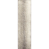 2' X 8' Beige Gazelle Print Shag Handmade Non Skid Runner Rug