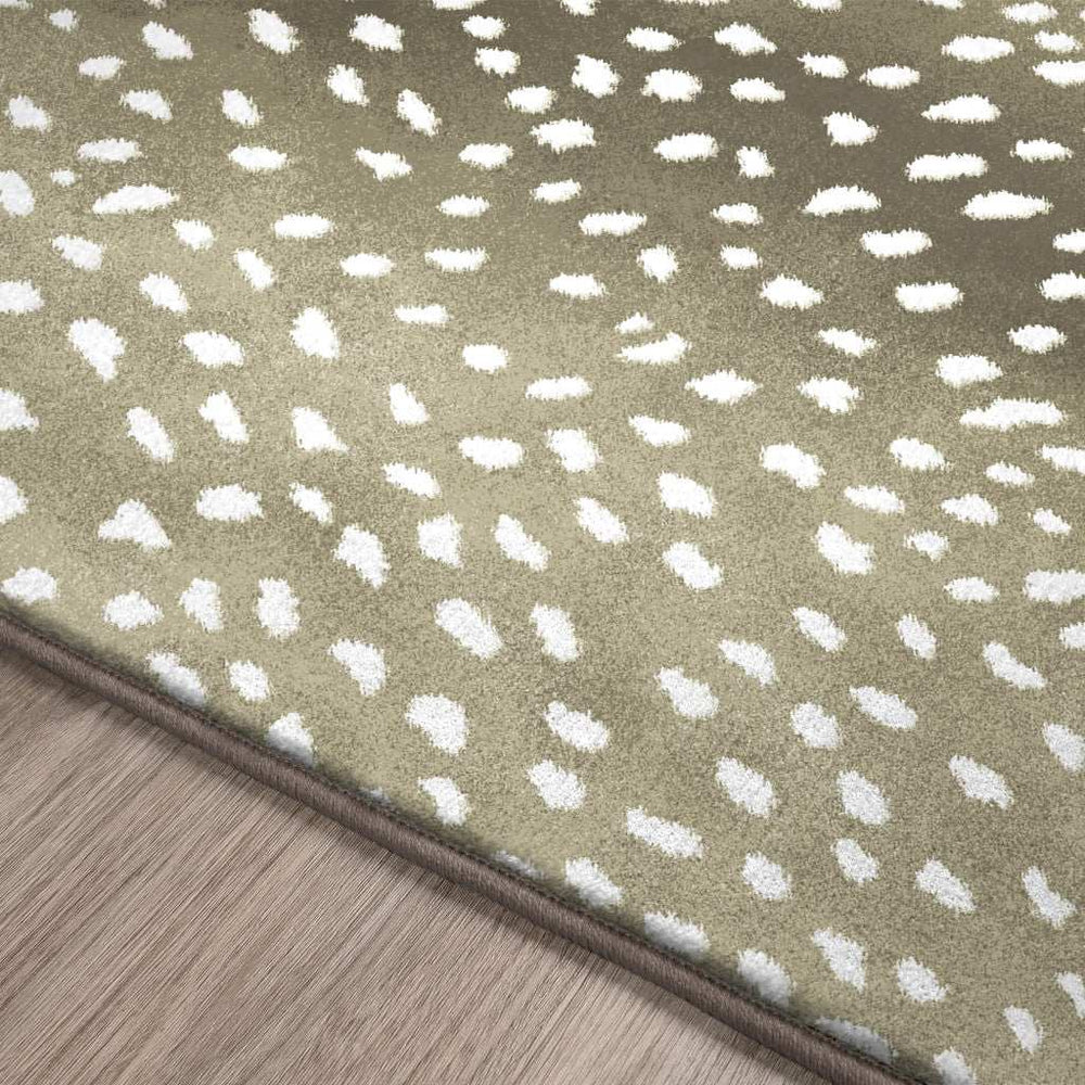 3' X 5' Beige Gazelle Print Shag Handmade Non Skid Area Rug - Homeroots - Flyclothing LLC