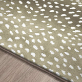 3' X 5' Beige Gazelle Print Shag Handmade Non Skid Area Rug - Homeroots - Flyclothing LLC