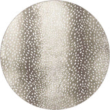 8' X 8' Beige Round Gazelle Print Shag Handmade Non Skid Area Rug - Homeroots - Flyclothing LLC
