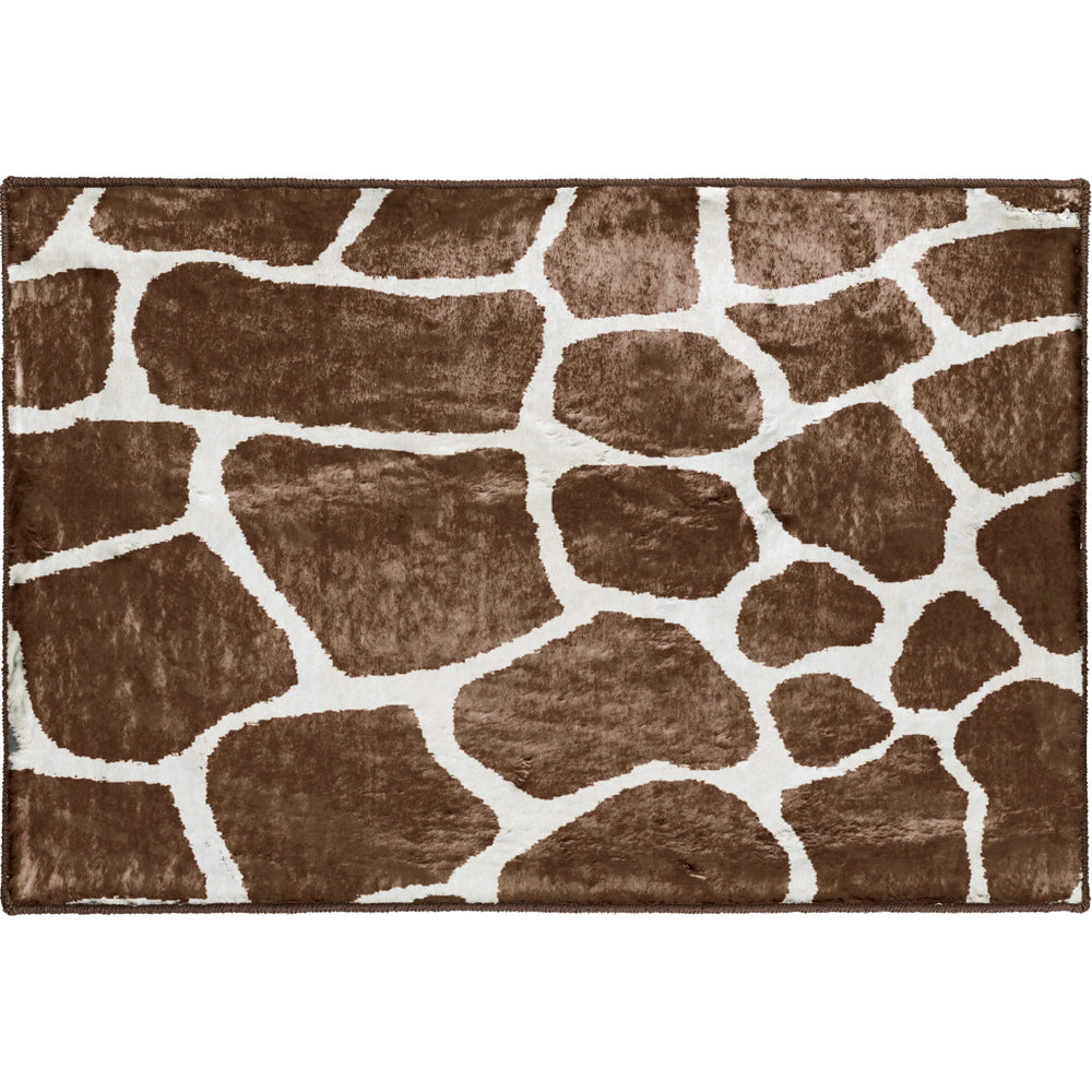 2' X 3' Brown and Ivory Animal Print Handmade Non Skid Area Rug - Homeroots