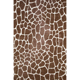 3' X 5' Brown and White Animal Print Shag Non Skid Area Rug - Homeroots