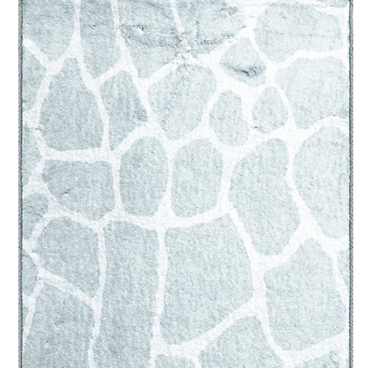 8' Gray and Ivory Animal Print Handmade Non Skid Runner Rug - Homeroots - Flyclothing LLC