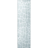 8' Gray and Ivory Animal Print Handmade Non Skid Runner Rug